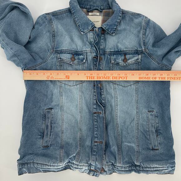 Thread & Supply Women’s Large Denim Jacket – Sherpa Flannel Lined – Casual - Picture 5 of 6